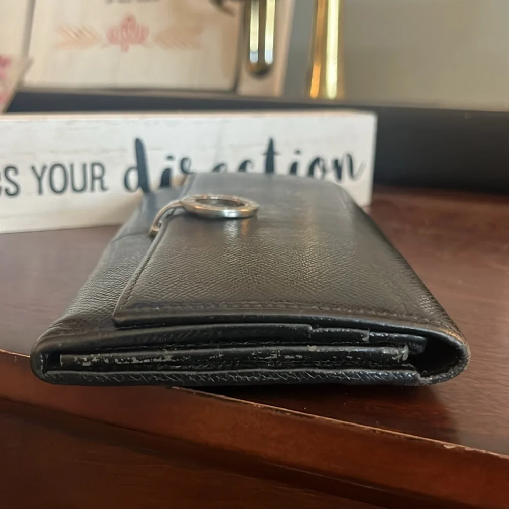 BVLGARI Clip Bi-Fold Long Wallet Bulgari Brugali Leather Authentic
